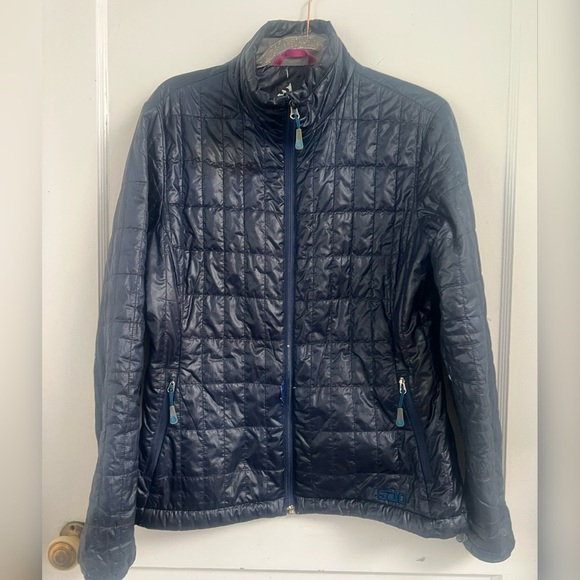Stio Azura Puffer Jacket Women Size Medium Navy Blue Nylon Quilted Full $259 - Picture 1 of 5